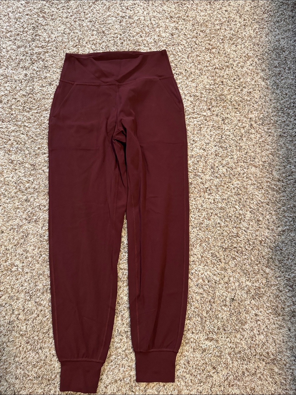 High-Waist Lululemon Jogger Leggings in Deep Burgundy